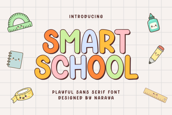 Smart School: A Whimsical Font for Embroidery